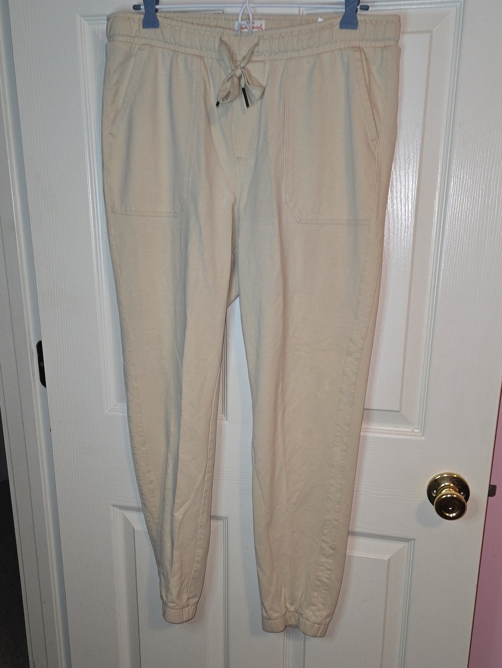Weatherproof Cream Drawstring Joggers‎